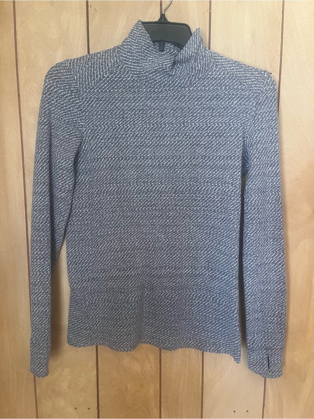 lululemon athletica Men's Navy and White Marled Turtleneck Sweater